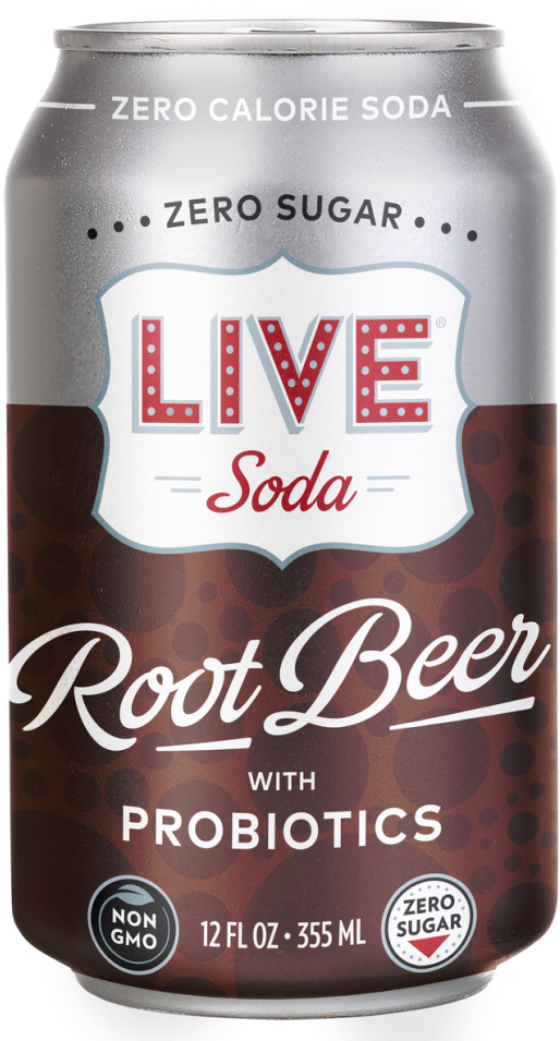 Live Soda Root Beer Probiotics Can PNG