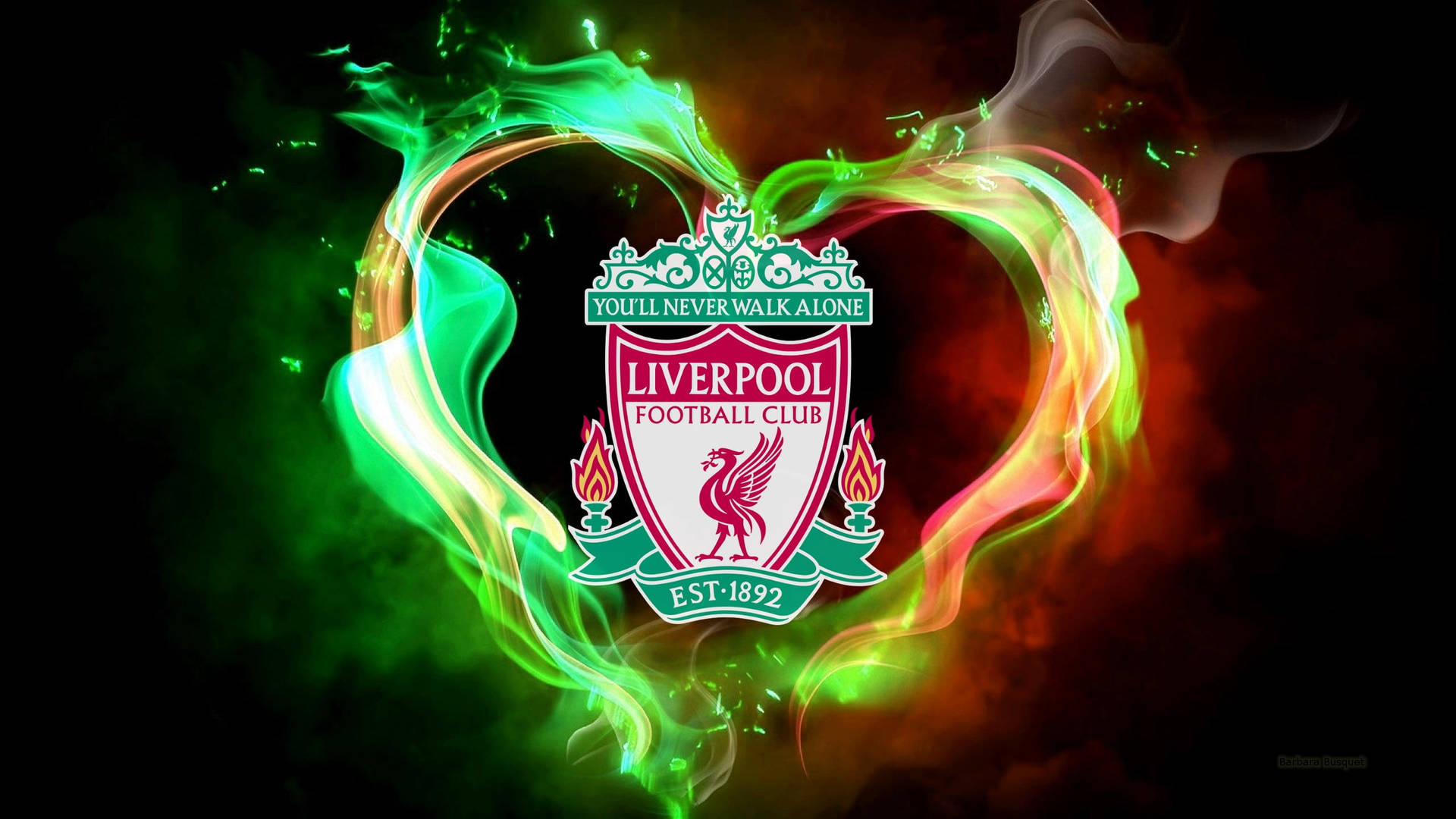 Liverpool4k Logo Mit Feurigem Design Wallpaper