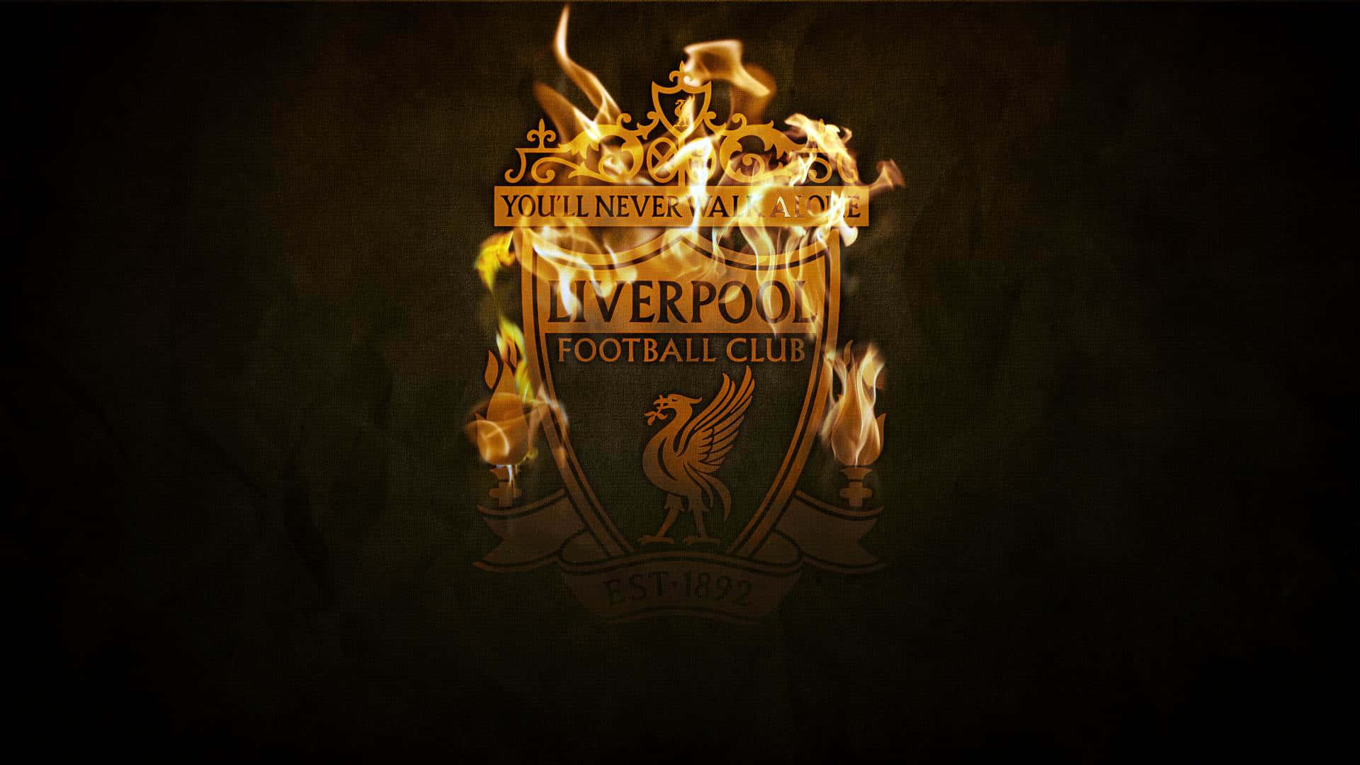 Liverpool F C Flaming Crest Wallpaper Wallpaper