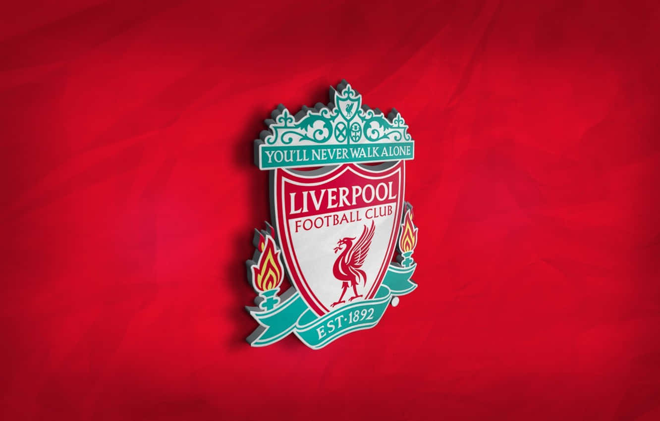 Logodel Liverpool Fc Su Uno Sfondo Rosso Sfondo