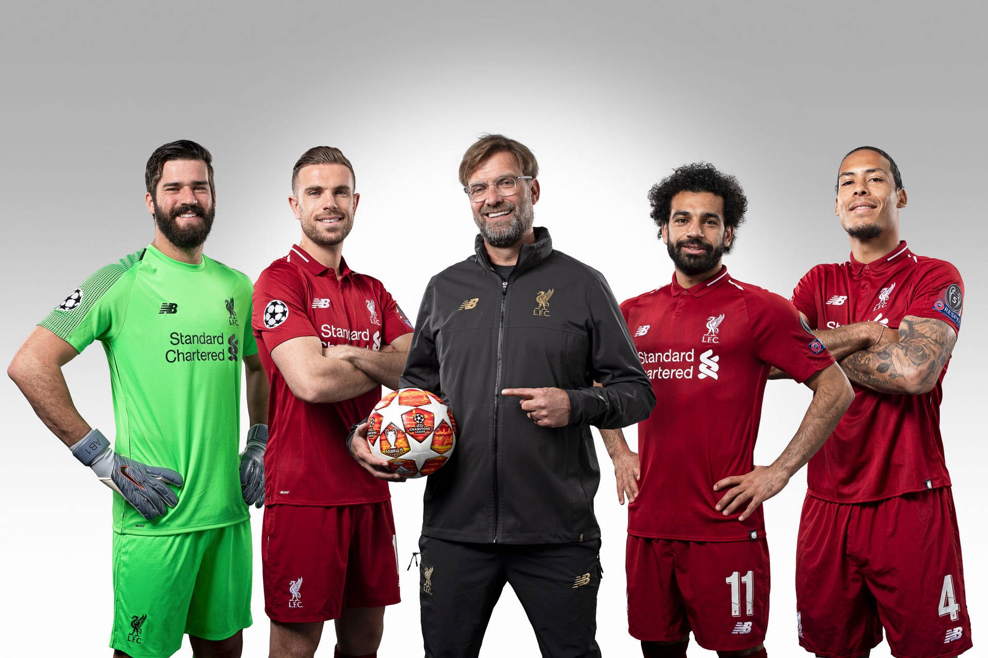 Liverpool Fc Spillere Collage som baggrund Wallpaper