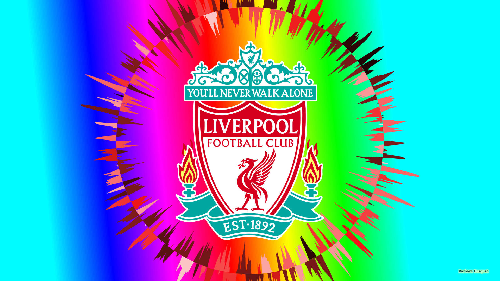 Dette tapet viser Liverpool Fc's regnbue logo. Wallpaper
