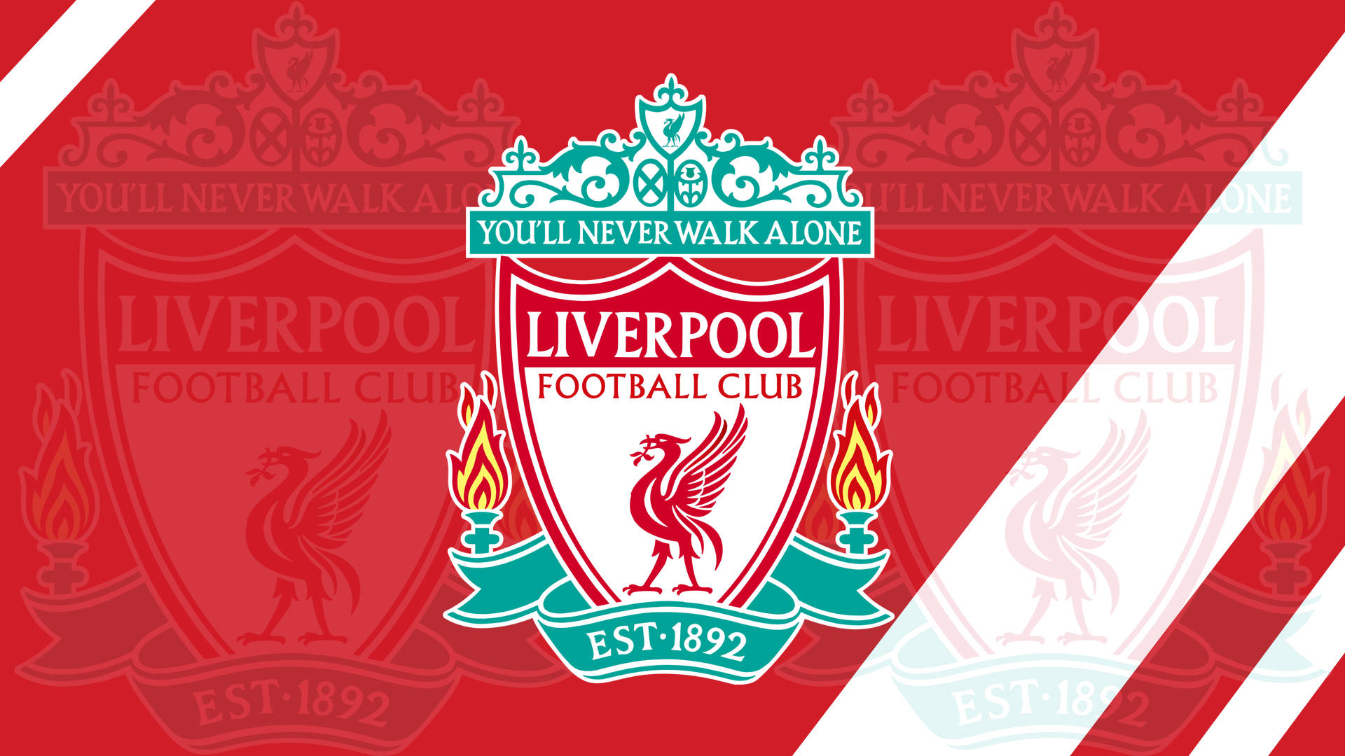 Liverpool Fc Rød Og Hvid Wallpaper