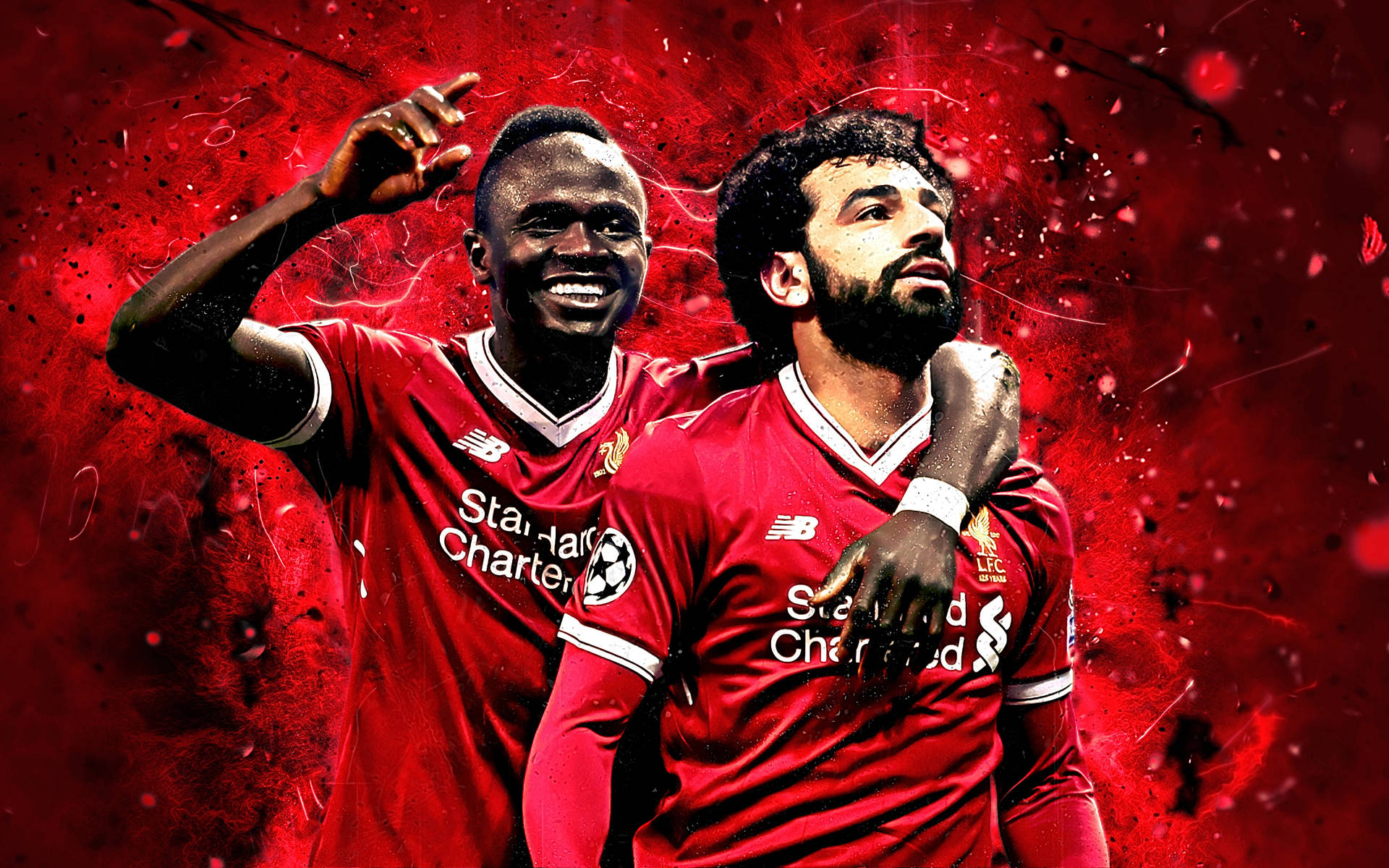 Liverpool Fc Sadio Mané E Mohamed Salah Sfondo
