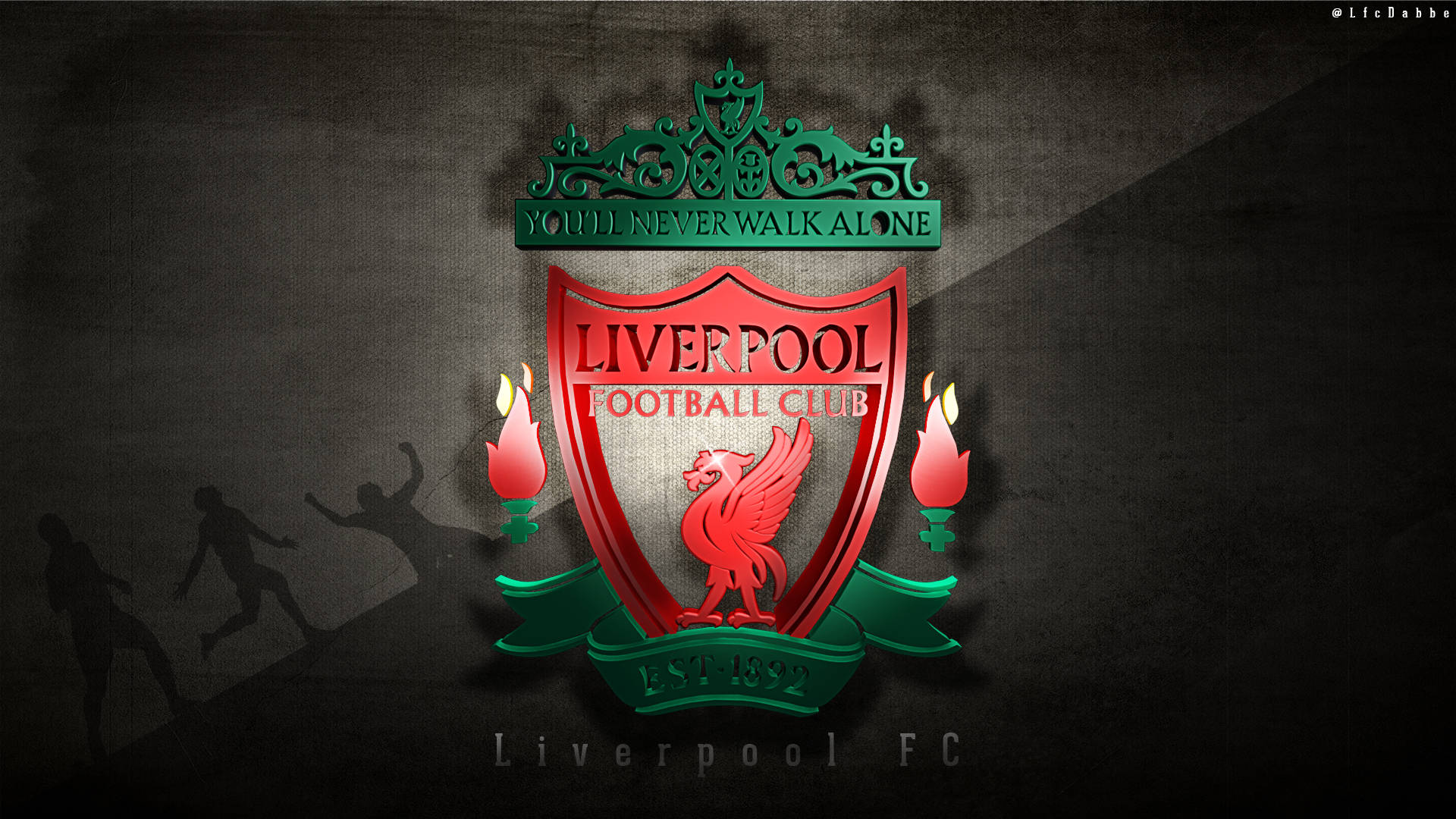 Liverpool FC Symbol Tapet: Få et realistisk udseende af Liverpool FCs logo med dette tapet. Wallpaper