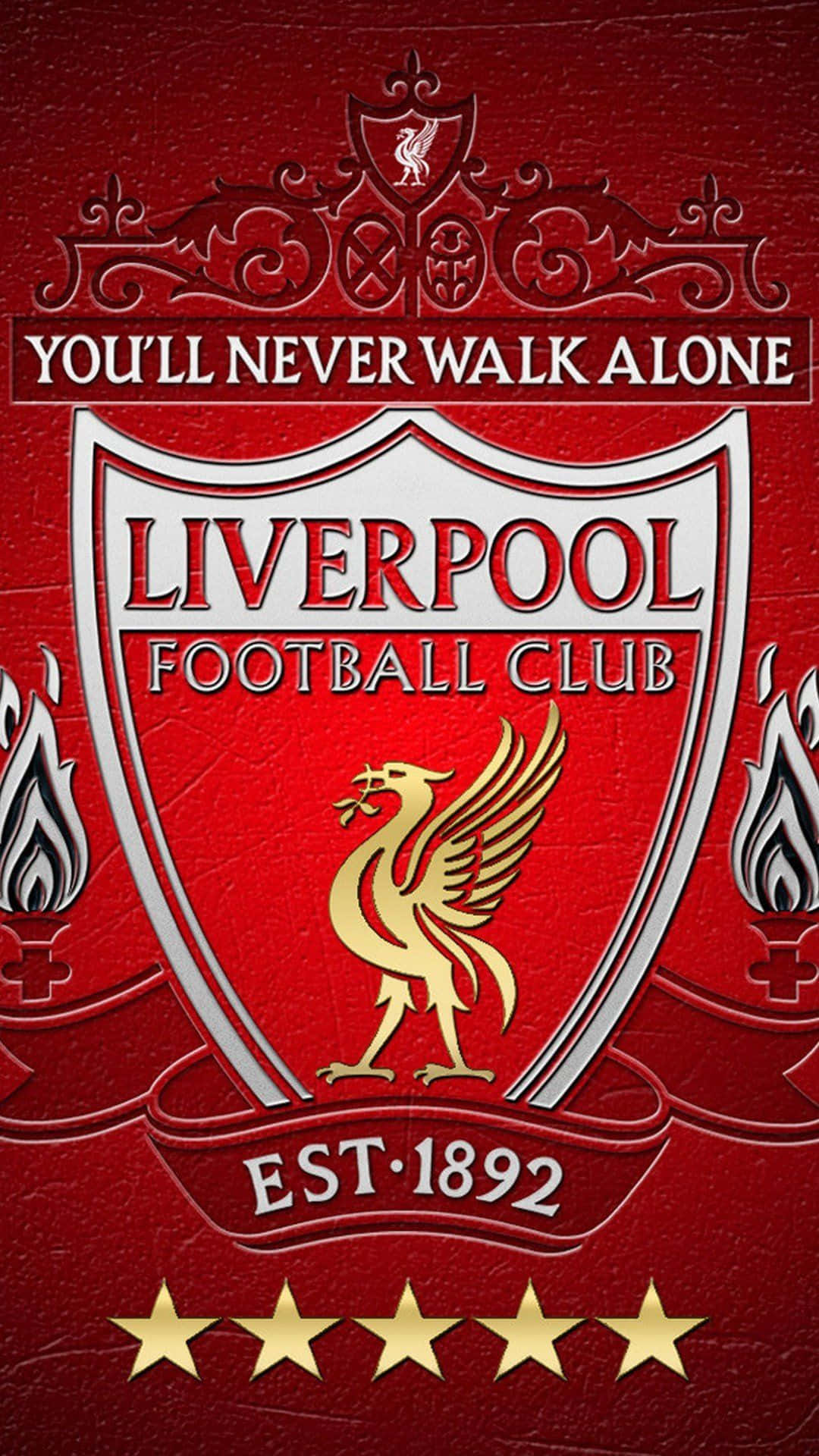 ¡demuestratu Orgullo Por El Liverpool Fc Con Este Fondo De Pantalla Del Logo Para Iphone! Fondo de pantalla