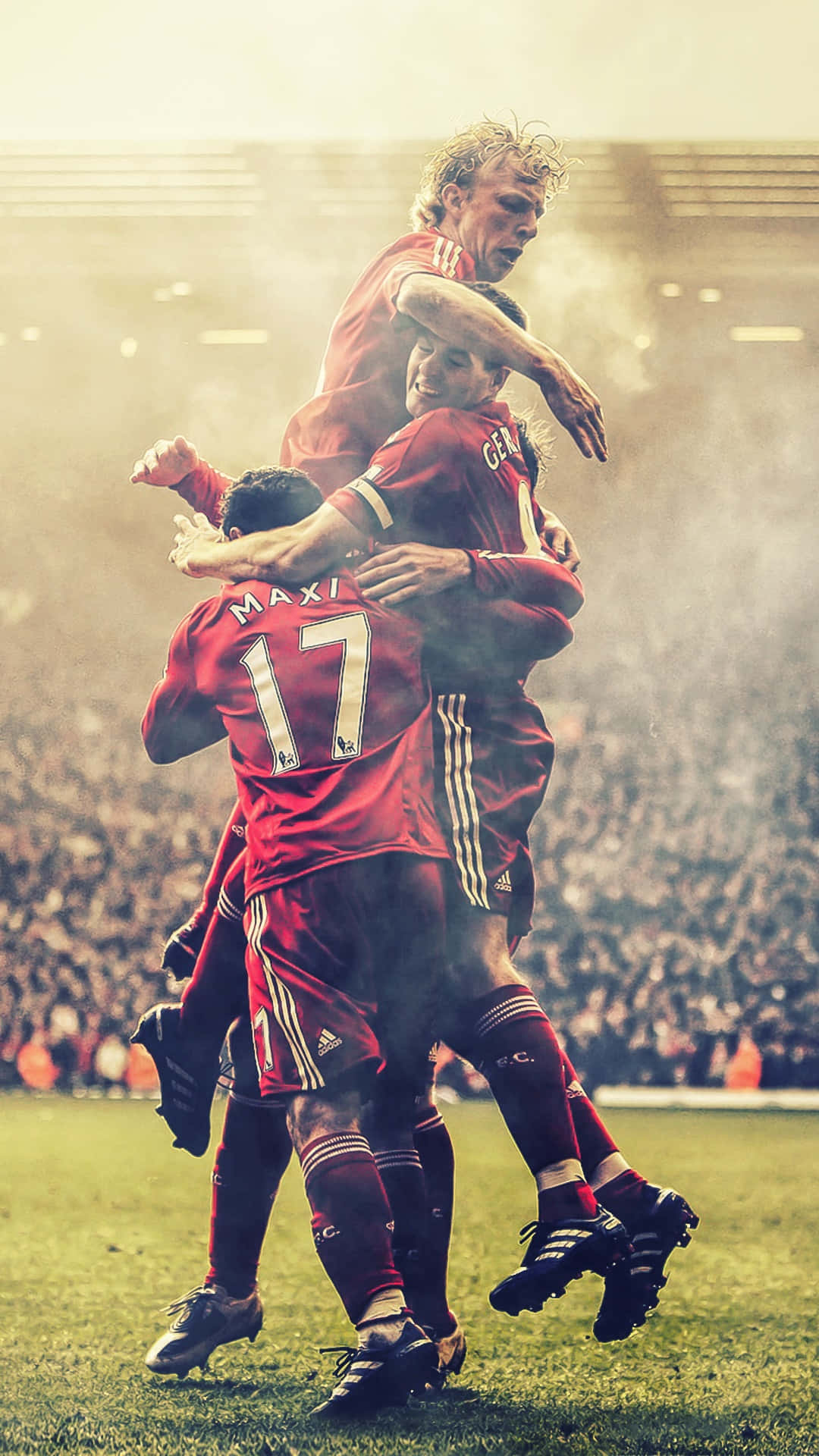 "Show your support for Liverpool FC with an exclusive Liverpool iPhone!" Wallpaper