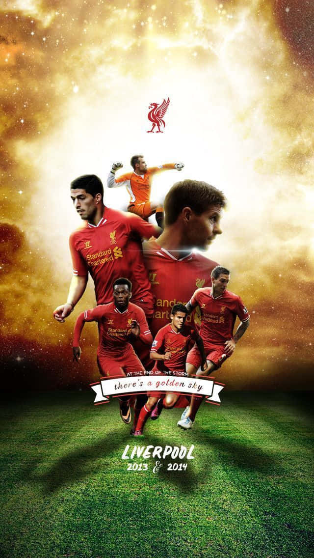 Liverpool F.C. Logo på et iPhone Tapet Wallpaper