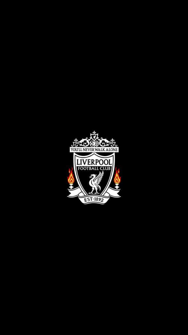 Liverpool FC logo på en sort baggrund Wallpaper
