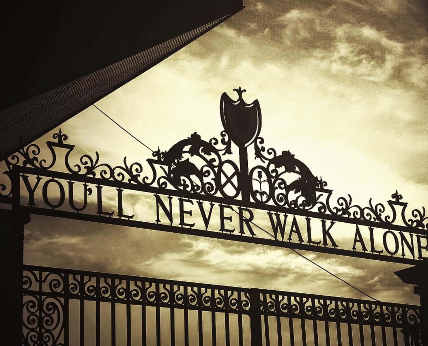 Liverpool's Gate With The Words'you'll Never Walk Alone'