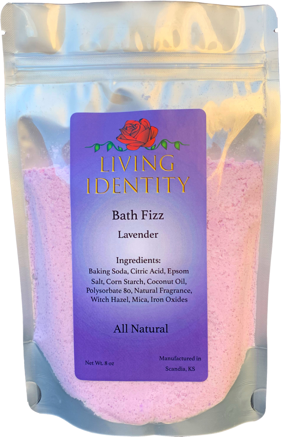 Living Identity Lavender Bath Fizz Package PNG
