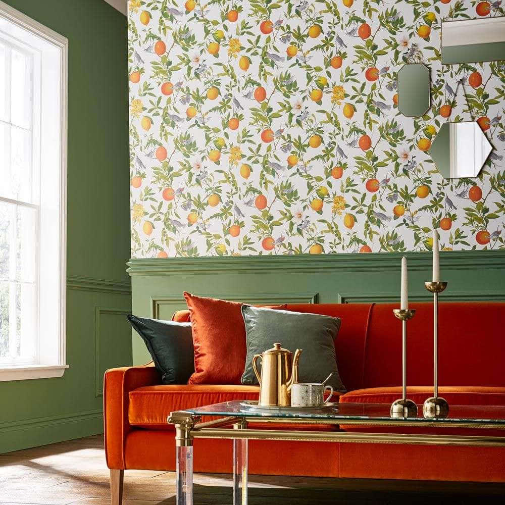 Living Room Zesty Lemon Wallpaper