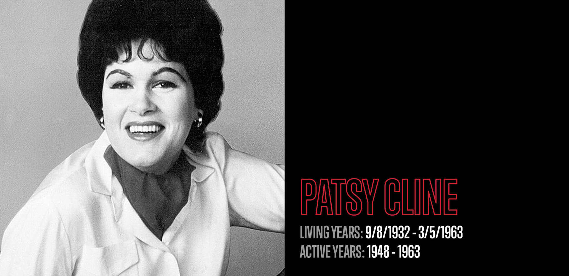 Levandeår Patsy Cline. Wallpaper