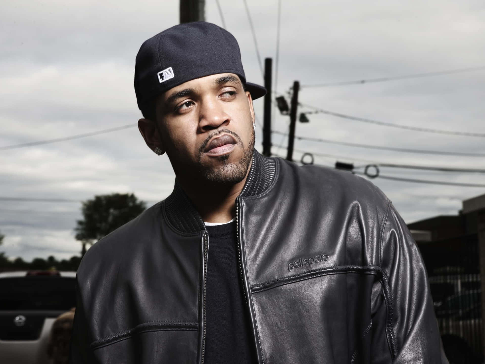 Lloyd Banks En Veste En Cuir En Extérieur Fond d'écran