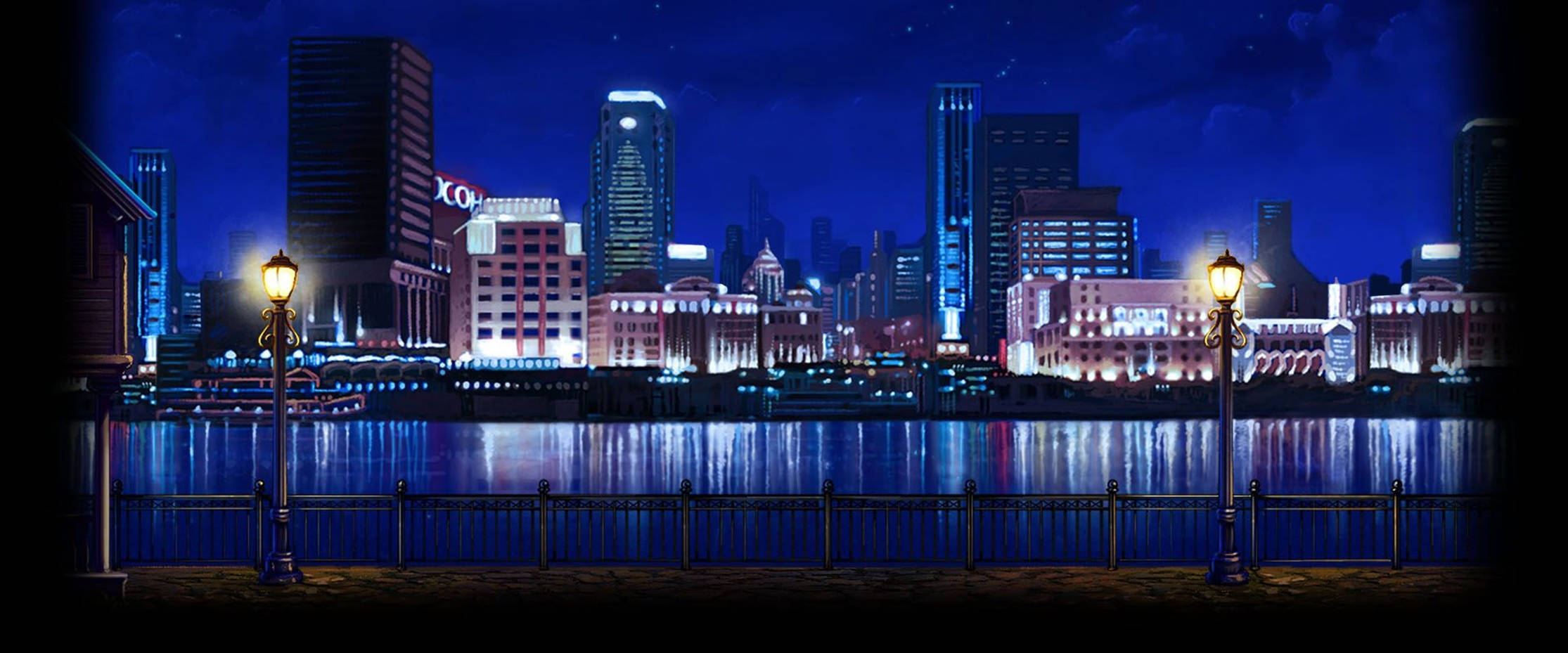 Lofi Anime Luces De La Ciudad Coloridas Fondo de pantalla