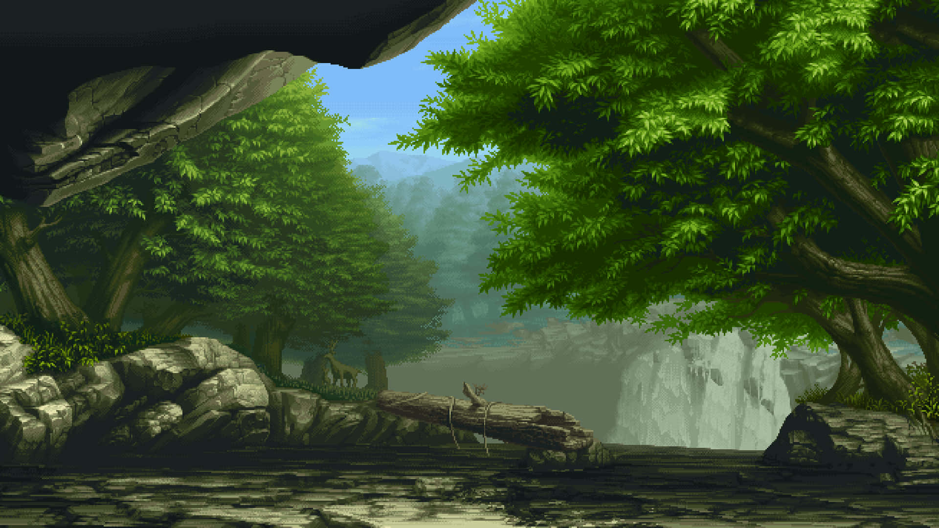 At The Tranquil Forest Lo Fi Art Wallpaper