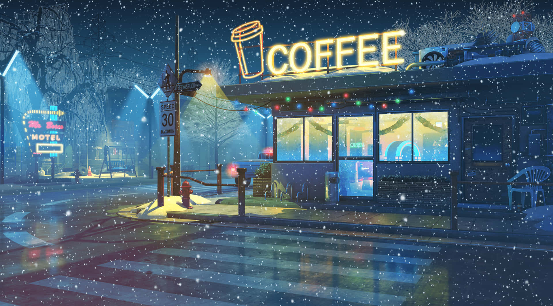 A Coffee Shop In The Snow