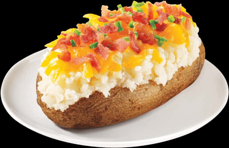 Loaded Baked Potatowith Toppings PNG