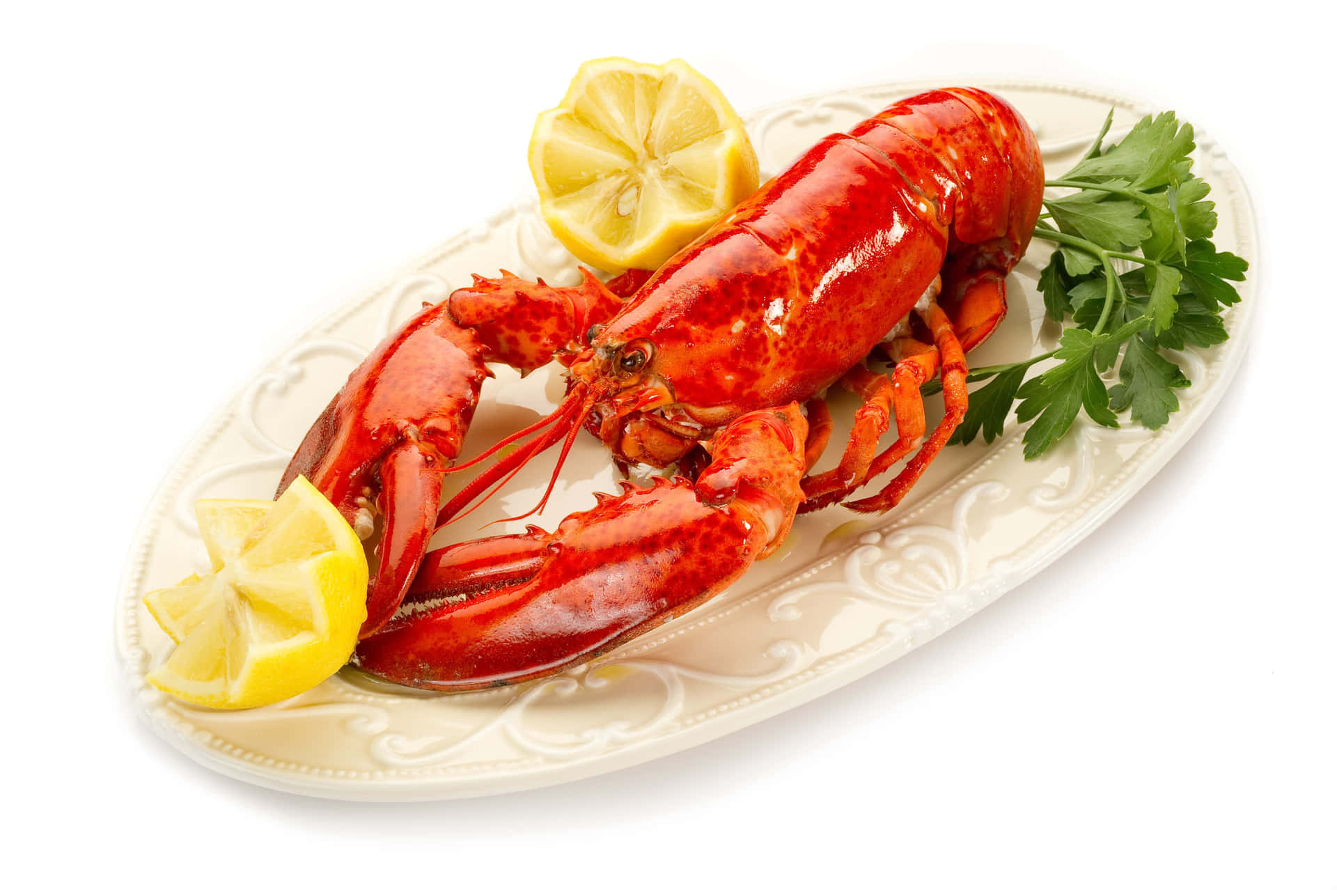Delicious lobster boiled in seawater.