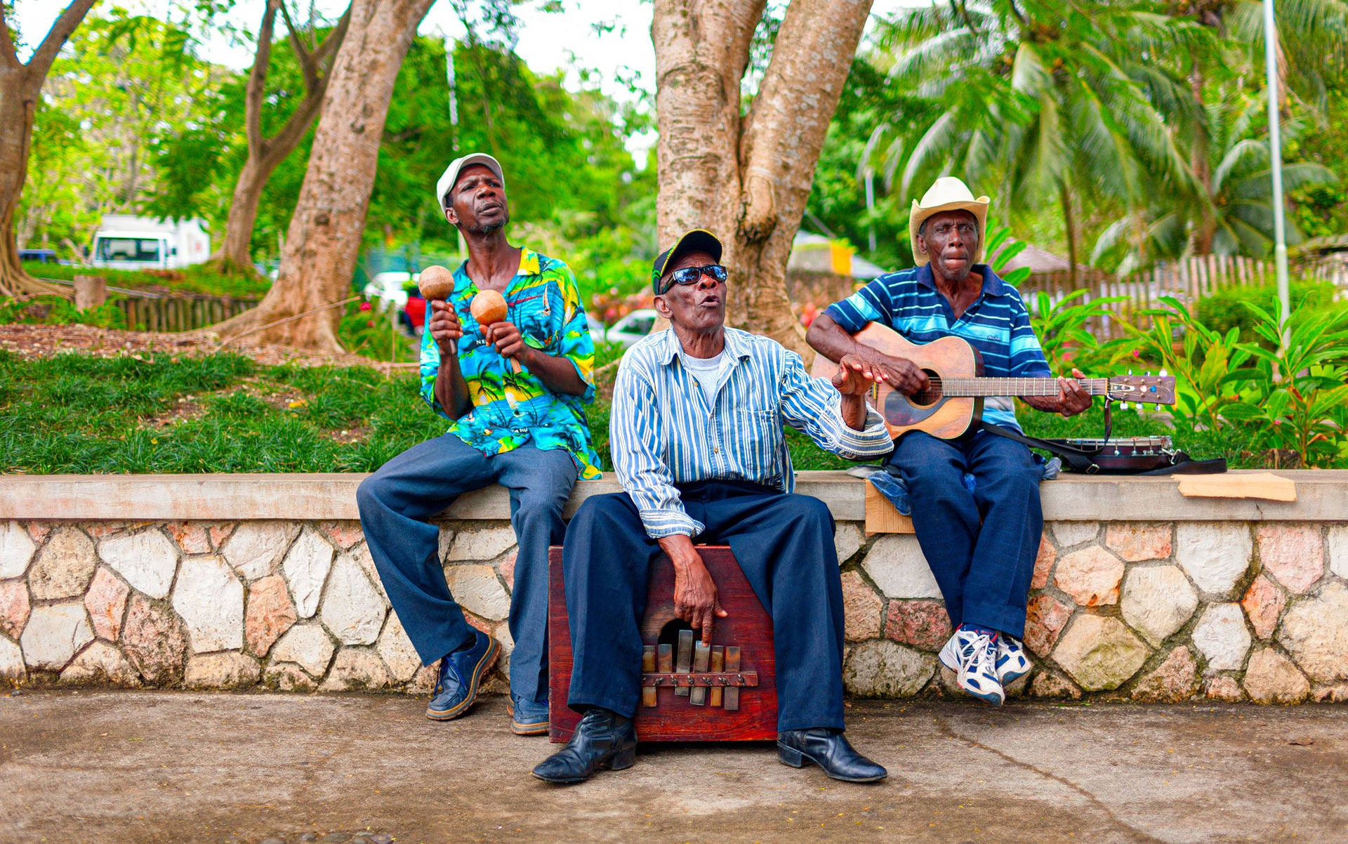 Lokalamusiker På Jamaica. Wallpaper