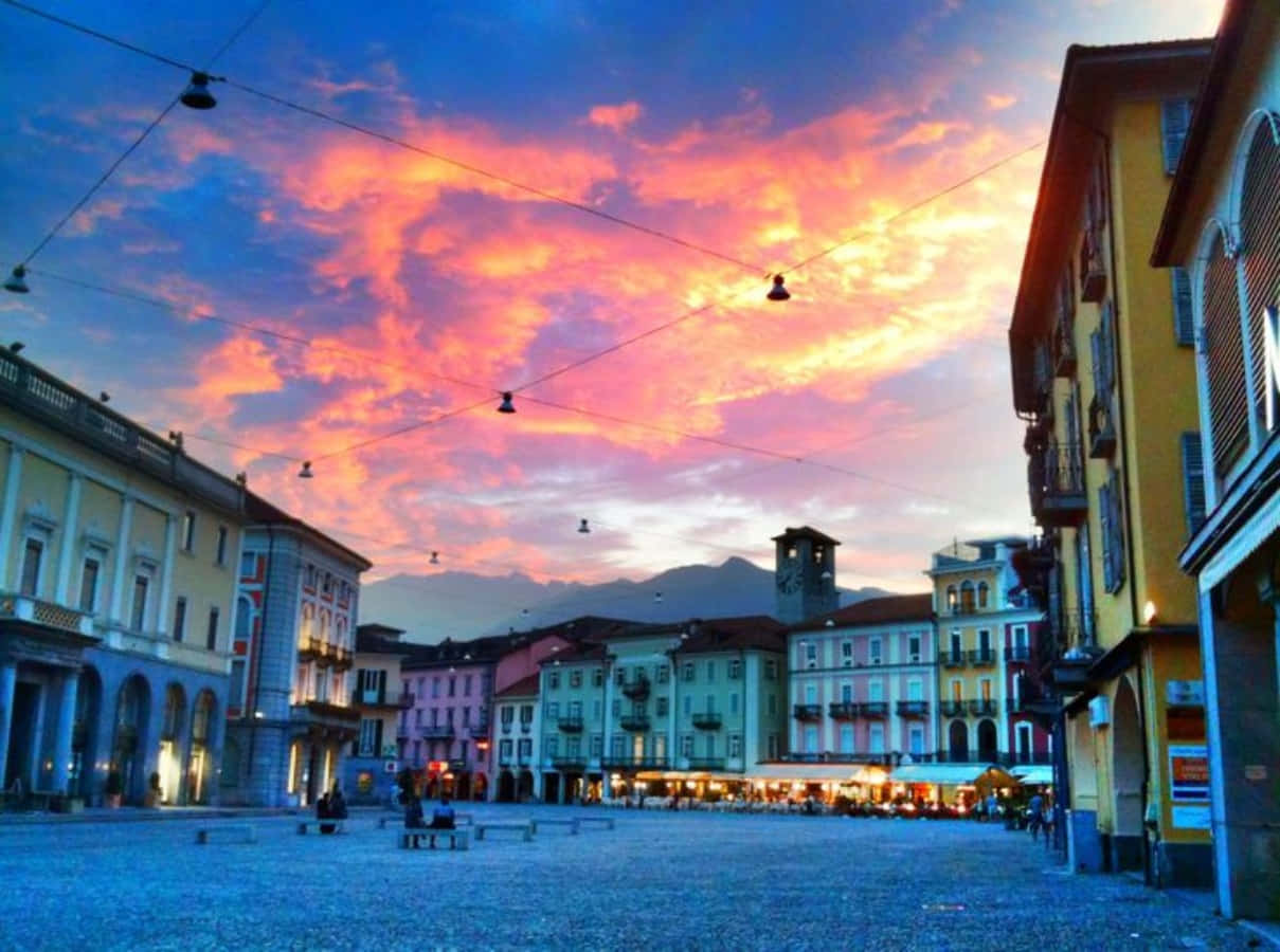 Locarno Piazza Grande Sunset Wallpaper