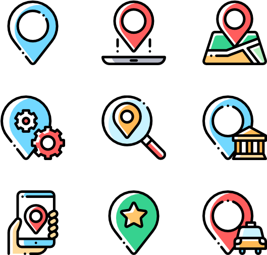 Location Pin Icons Set PNG