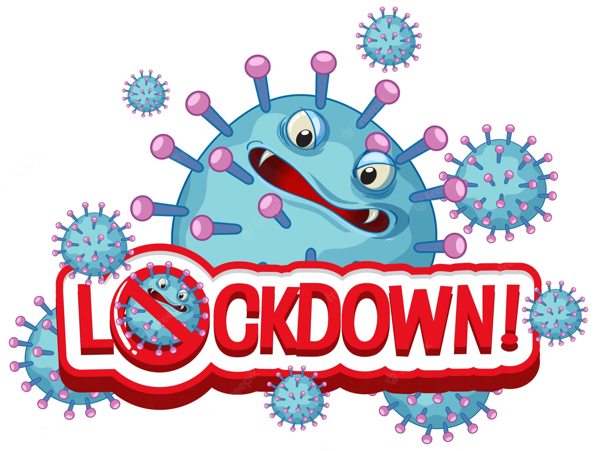 Lockdown Coronavirus Funny Drawing Background