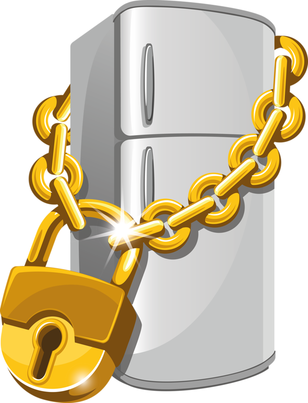 Locked Refrigerator Vector PNG