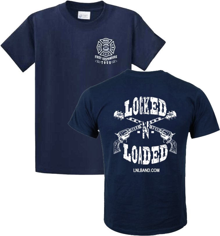 Lockedand Loaded Band T Shirt Design PNG