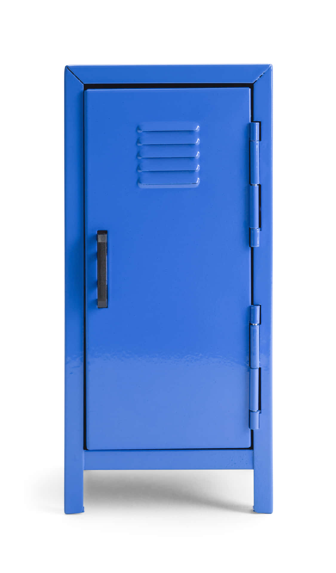 A Blue Metal Locker With A Door