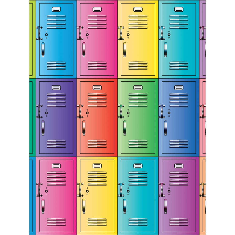 A Colorful Pattern Of School Lockers