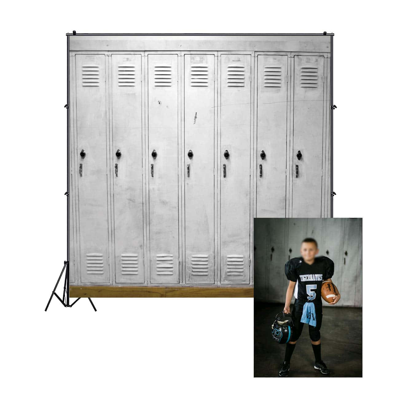 A Boy Is Standing Next To A Locker