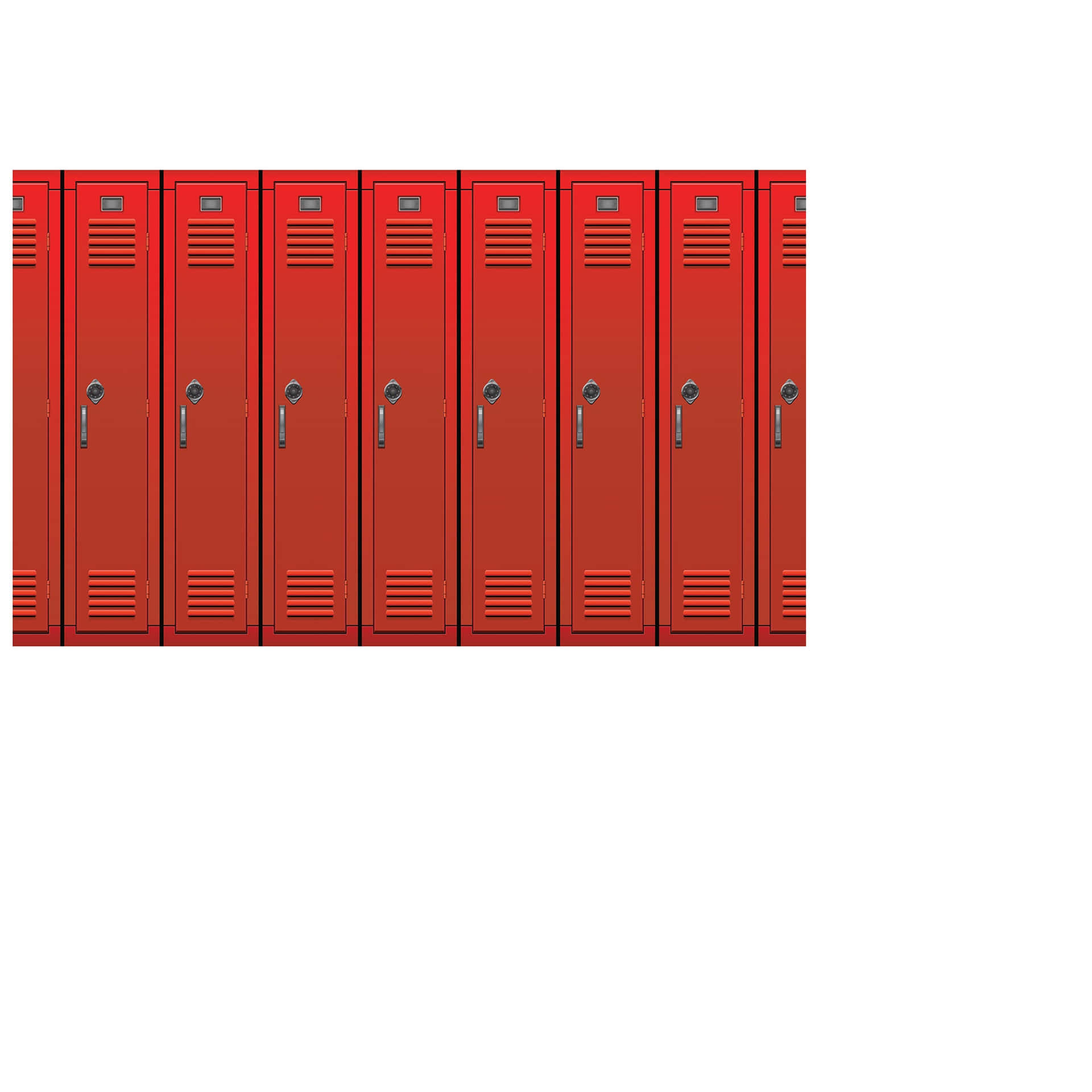 Red Lockers On A White Background