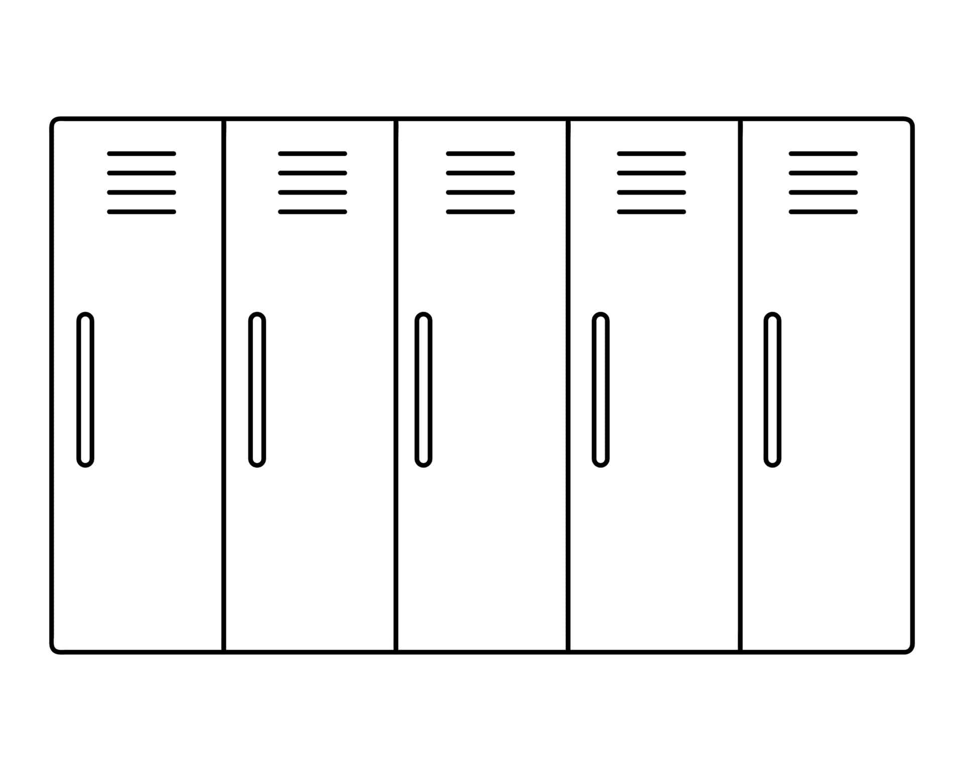 Four Lockers On A White Background
