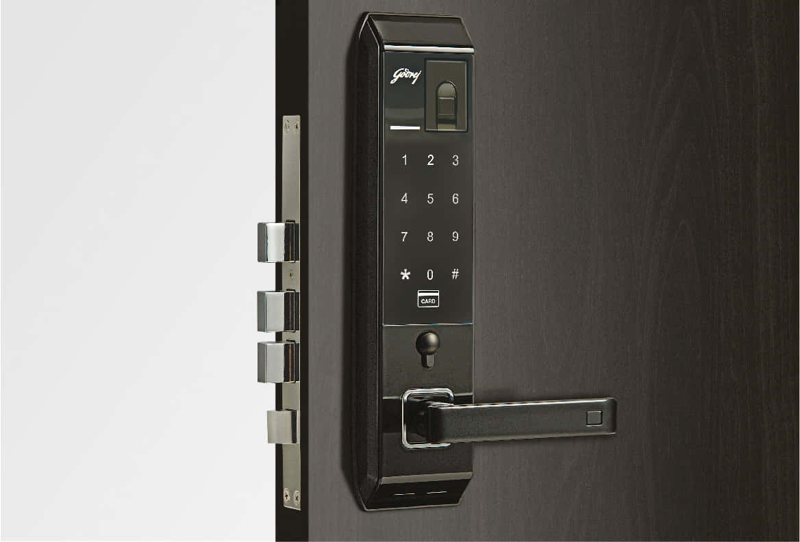 A Door Lock With A Keypad And Electronic Lock