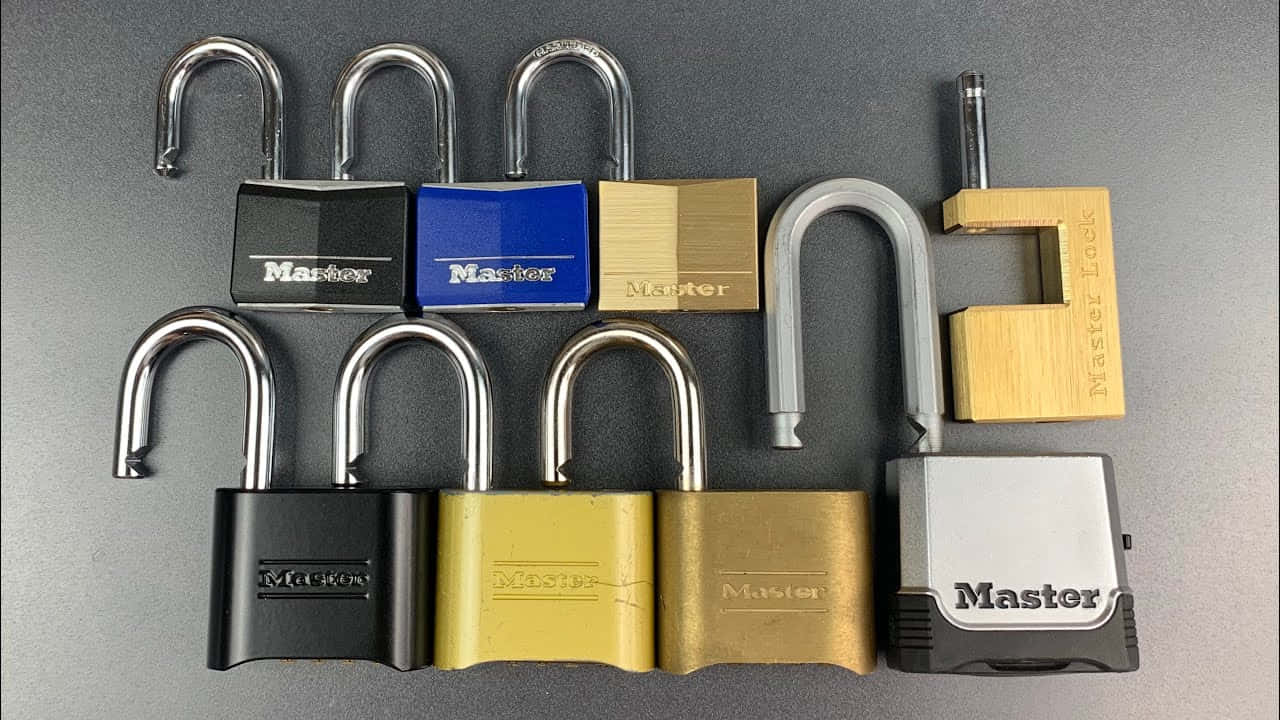 A Variety Of Padlocks With Different Colors