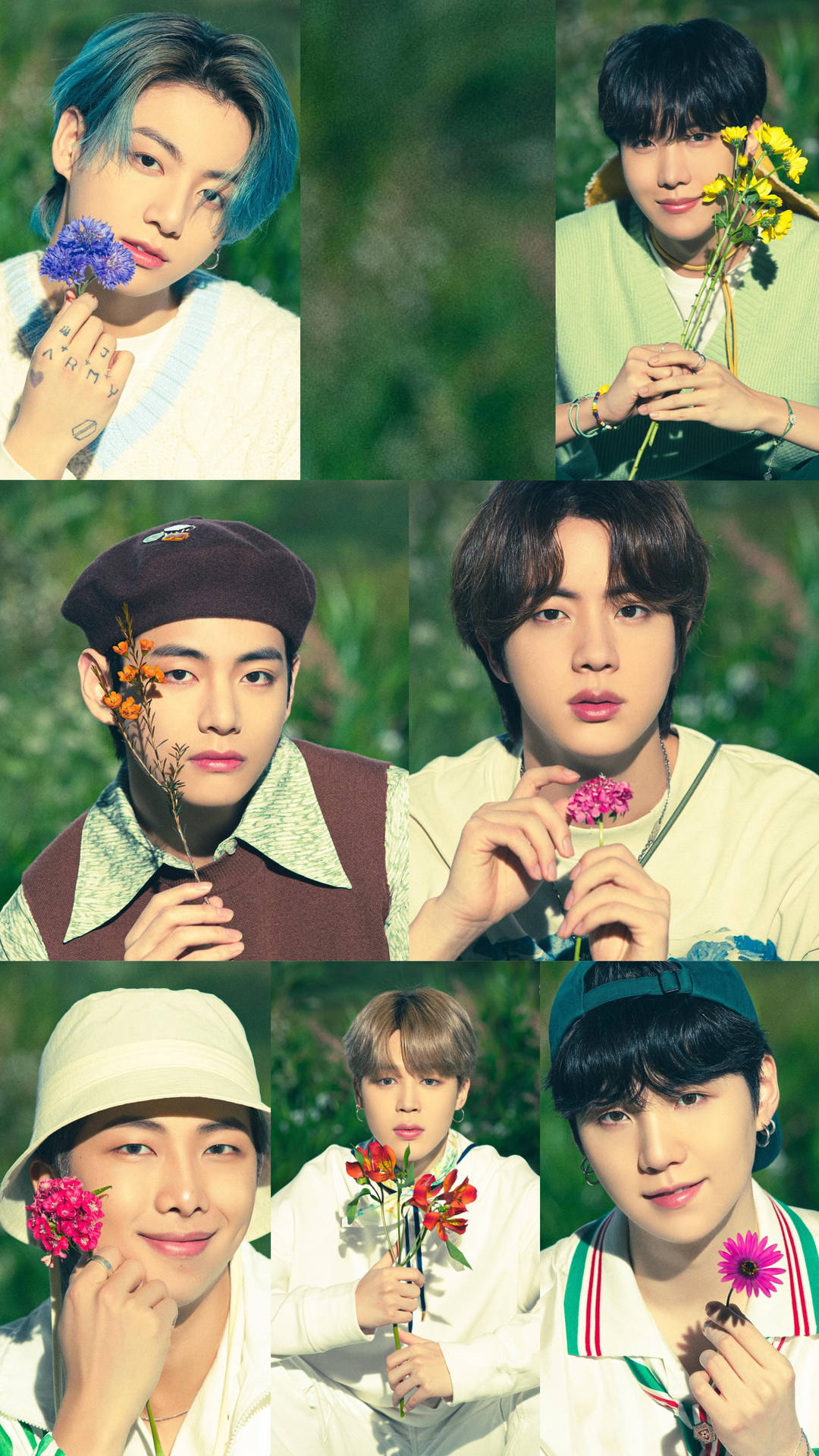 Lockscreen BTS Flower Photoshoot Wallpaper