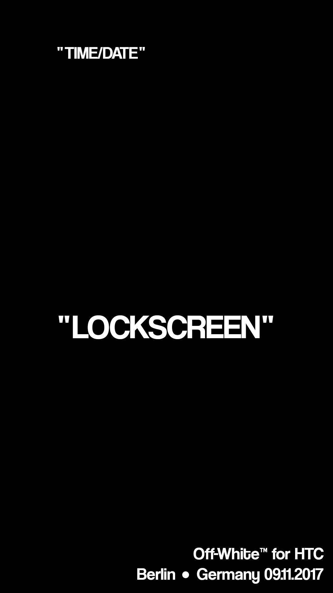Lockscreenmit Off-white-logo Wallpaper