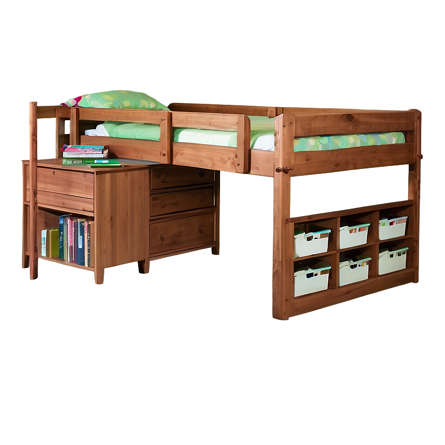 Loft Bed With Desk Png 05042024 PNG
