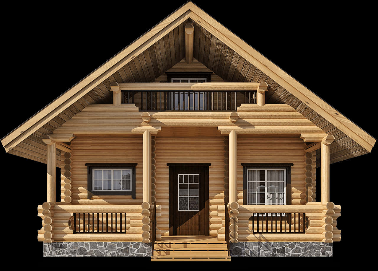 Log Cabin Exterior Design PNG