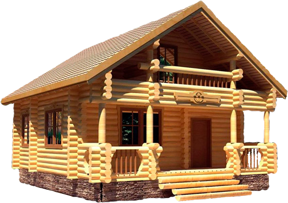 Log Cabin Exterior Design PNG