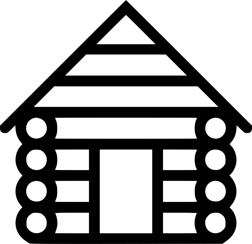Log Cabin Icon Outline PNG