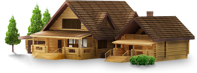 Log Cabin Model Isolatedon Black PNG