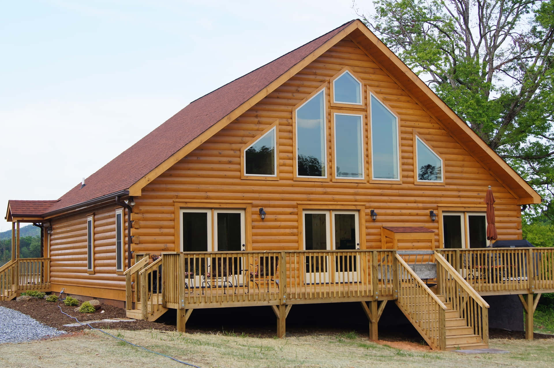 "Unwind in a peaceful log cabin surrounded by nature's beauty"