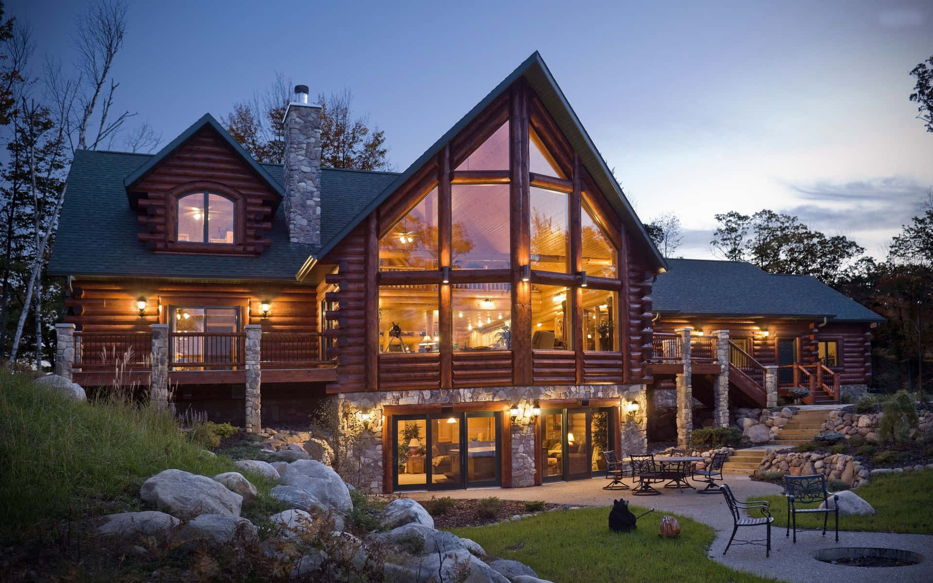 Enjoy the simple pleasures of life in an idyllic log cabin in the woods.