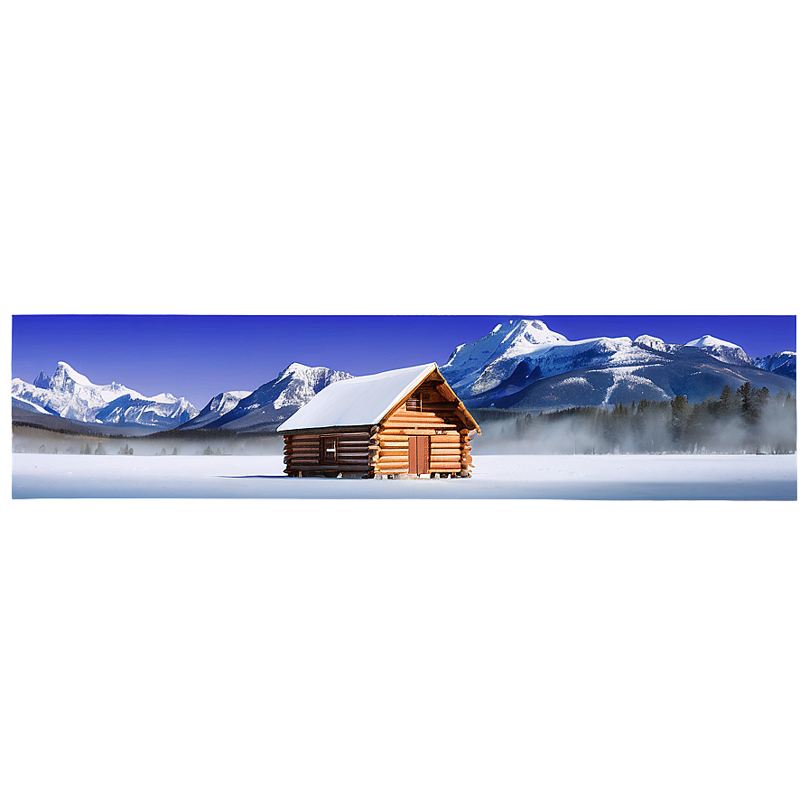 Log Cabin With Mountain Backdrop Png Eev41 PNG