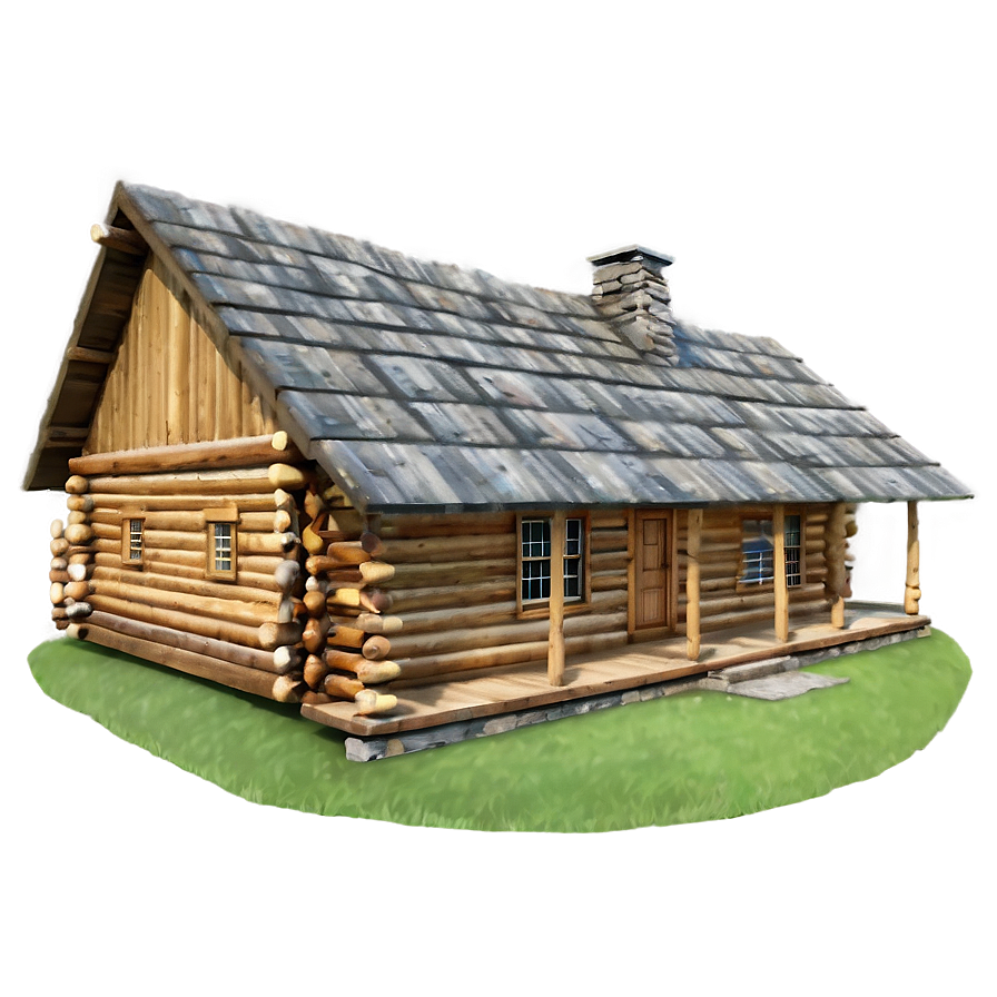 Log Cabin With Mountain Backdrop Png Xko43 PNG