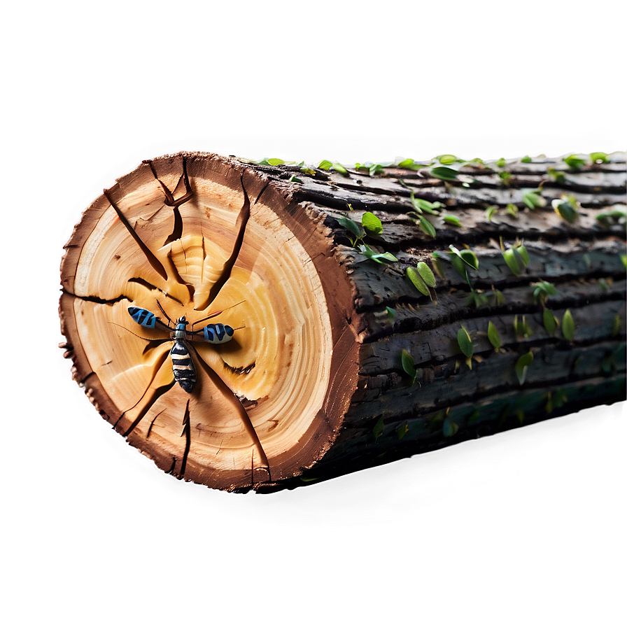Log With Insects Png 05252024 PNG
