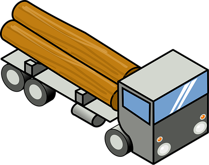 Logging Truck Illustration PNG