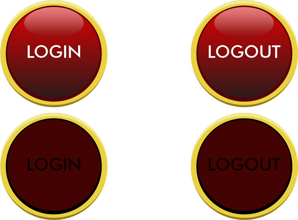 Login Logout Buttons Graphic PNG